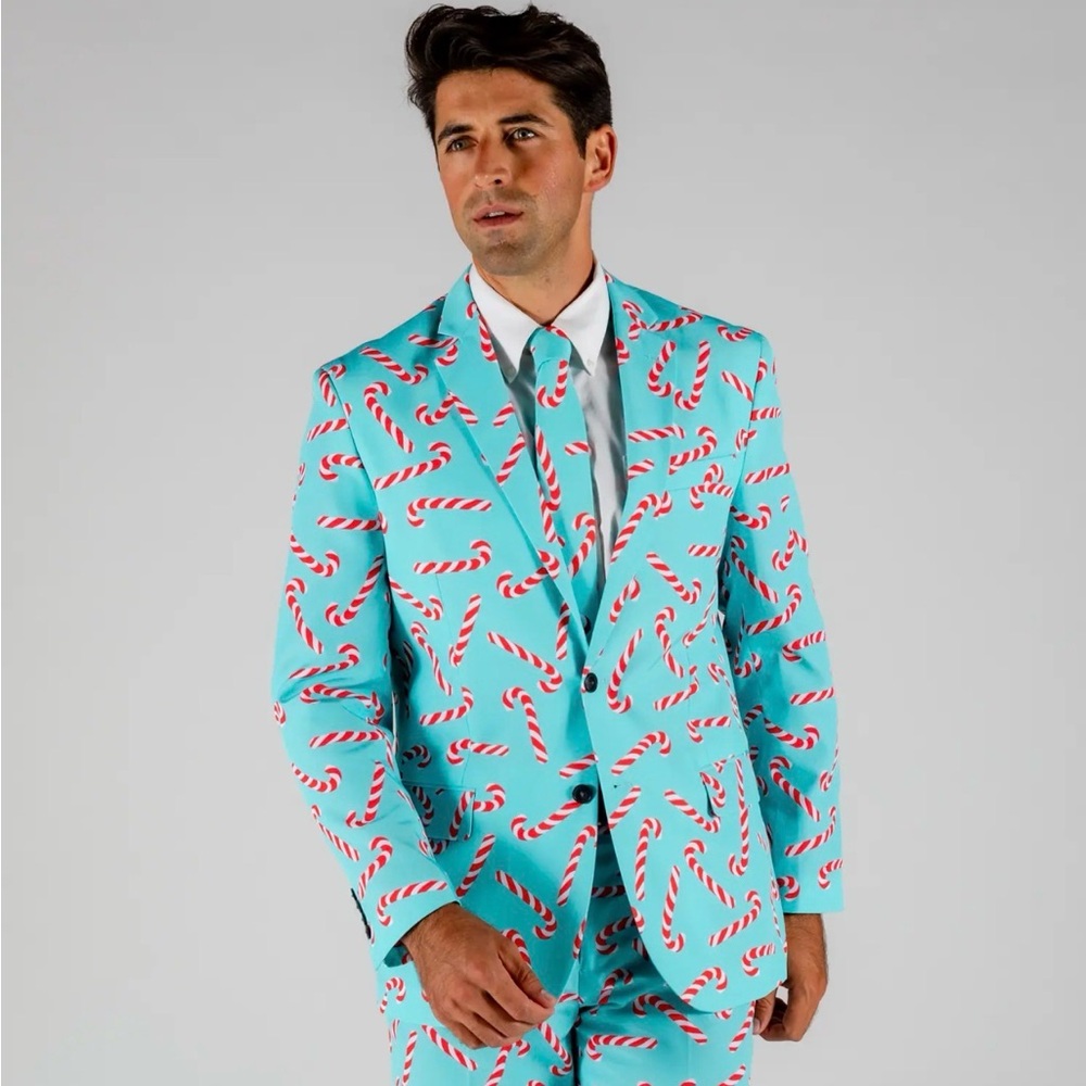 New Shinesty The‎ Peppermint Pimp Canes Christmas Blazer Multicolor Size 56